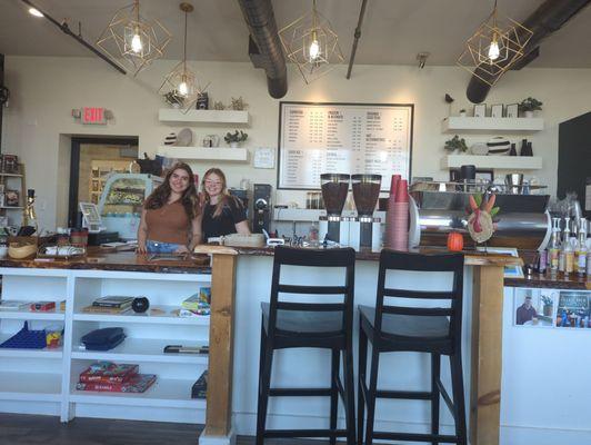 Johnna and Kaylee at the counter