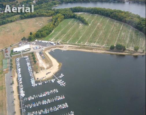 Oxbow marina boasts 300 sheltered boat slips.