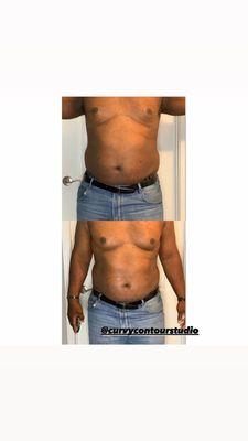 Men get it to!!! Before and after picture of client immediately after session.