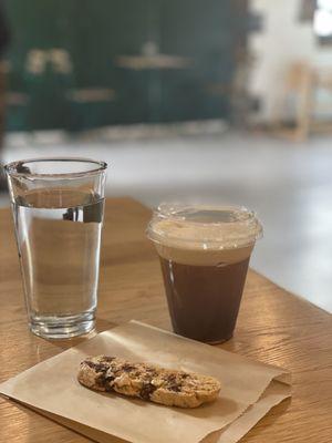 Biscotti and cold brew