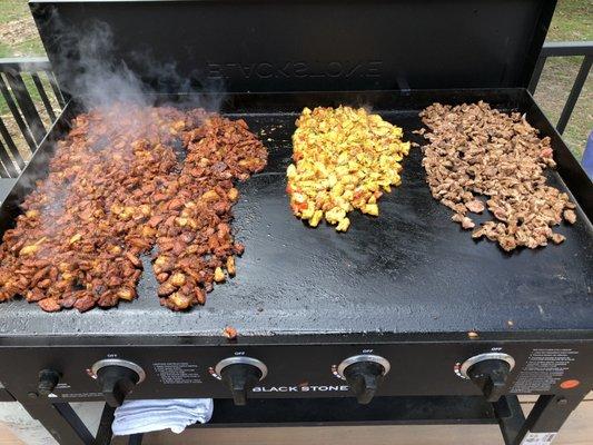 Al pastor, polo, and steak