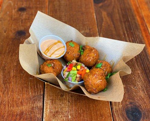 Hush Puppies with Corn & Lima Bean Salad (V)