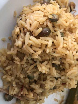 Rice and Gandules Pigeon peas.