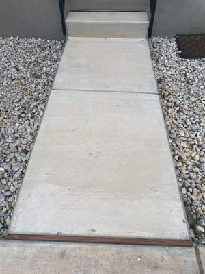 The after picture of the customers walkway. We are very grateful she decided to go with Outlaw Home Care!