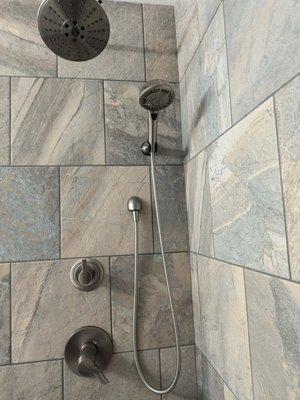 Powder bath shower fixtures