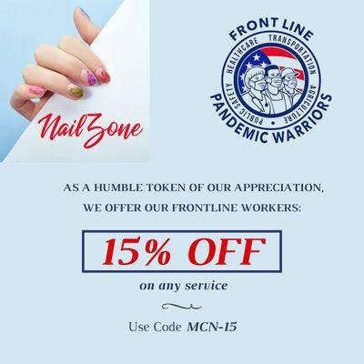 We offer medical professionals, nurses, military members, and their spouses a 15% discount on any service. Spread the word.