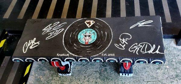 Artistic 3 Doors Down Autographed bench