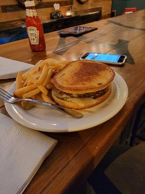 Patty melt and fries