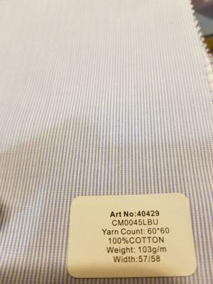 Light blue and white stripe shirting fabric