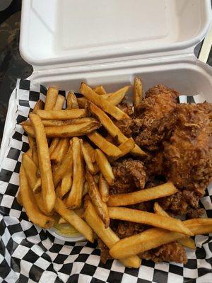 Chicken tenders and fries