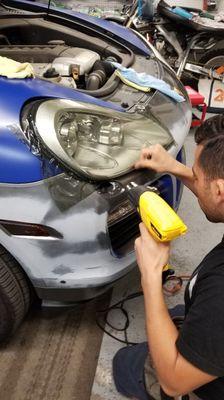 Wrapping some headlights. As well as a full vehicle wrap