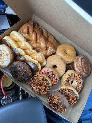 Halloween colors + assorted donuts