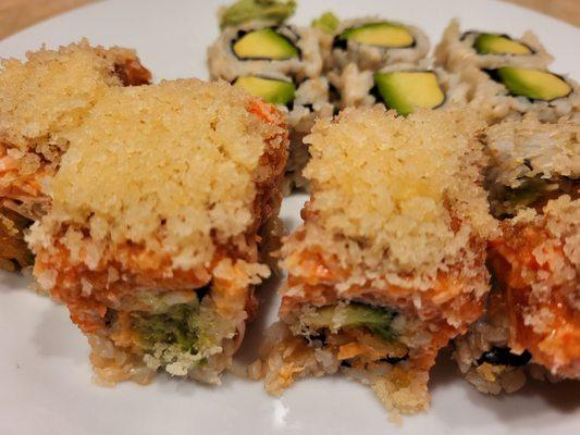 Sunshine roll & avocado roll w/ brown rice