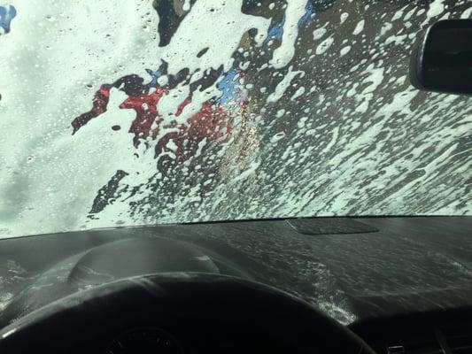 Look from inside car during wash!!