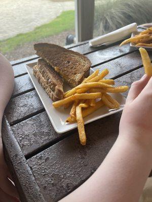 Kids grilled cheese with fries