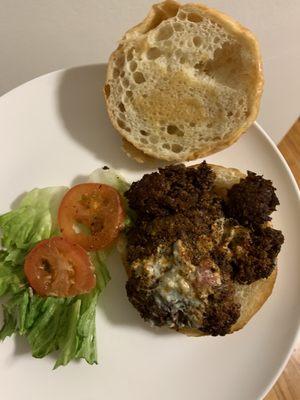 Black and blue burger