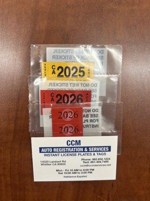 Get your vehicle tags in an instant! 2026 tags ready for pick up! Call us at 562-632-1224