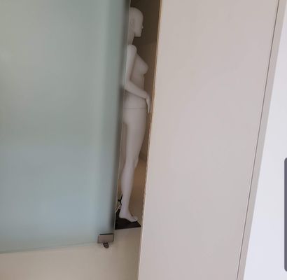 Naked Mannequins placed across office