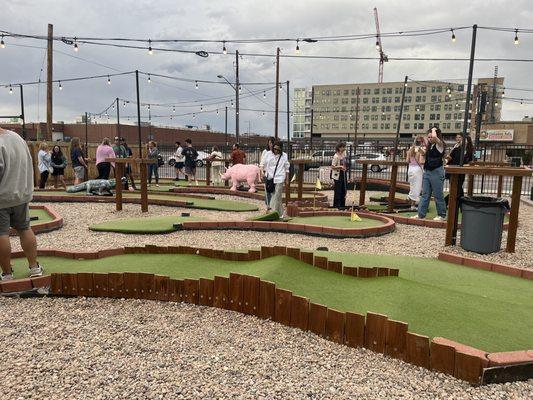 Free mini golf at bar