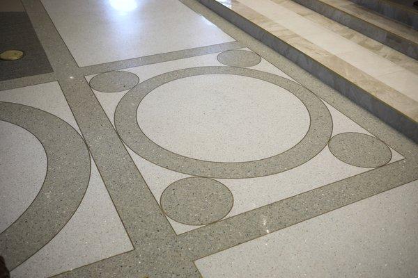 Detail of terrazzo flooring at St Elizabeth Ann Seton Catholic Church in Fort Wayne