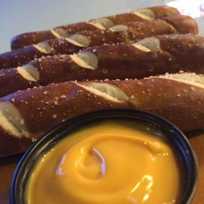 Gourmet soft pretzels with beer cheese dipping sauce