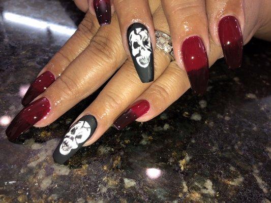 Skull nails for Halloween!