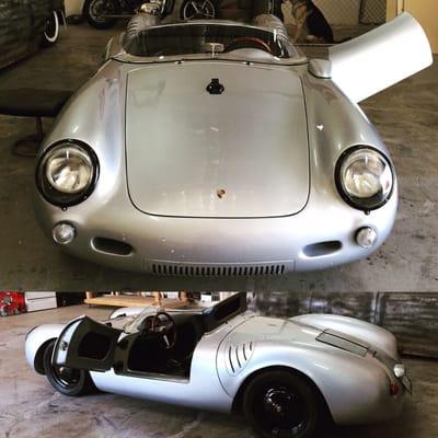 In this '53 Porshe Spyder we installed four 6x9 Lightning Audio speakers and a Pioneer deck hidden under the dash