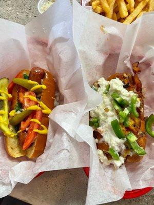 Chicago dog / fries / junkyard dog