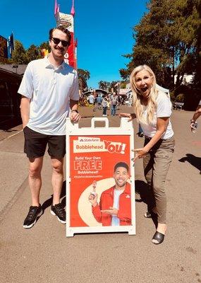 State Farm at the Oregon State Fair 
We had a blast giving out bobbleheads