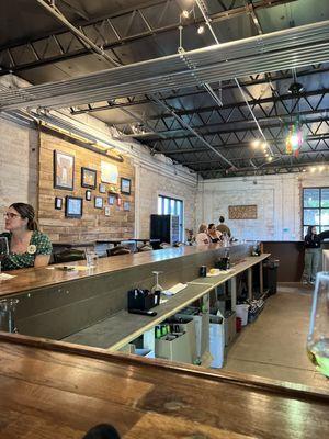 The interior of the wine bar