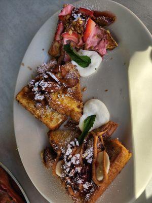 Flight of French Toast - Elvis, Apple, and Strawberry...so yummy