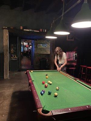 Pool table inside