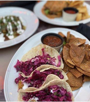 100% Vegan & Guiltlessly Delicious! Fish tacos, bbq burgers, spaghetti bolognese, and butternut squash tamales :)