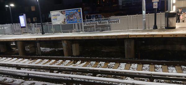 The station was not shoveled. Very icy. Be careful.