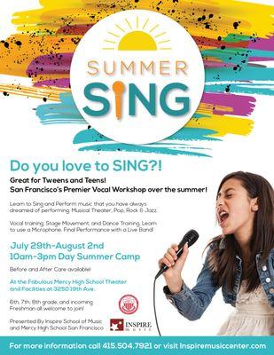 Inspire Music's Summer Sing camp for 7th-9th graders.