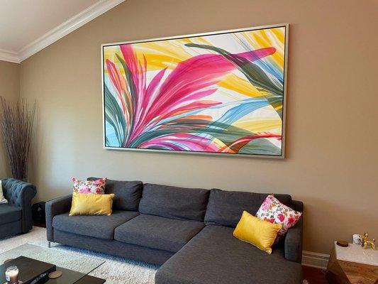 Custom painting by Antonio Molinari. Framed and installed by Art Leaders Gallery in West Bloomfield. Love!!