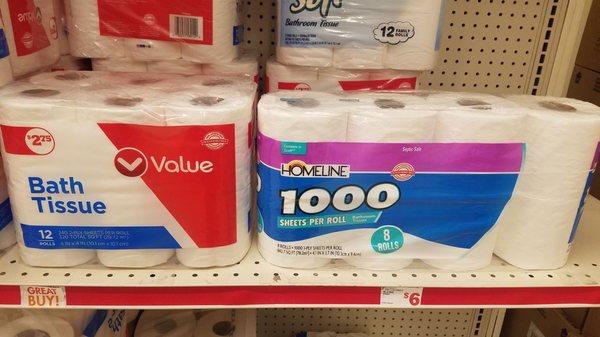 Budget toilet paper