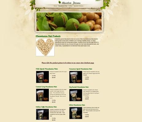 Ahualoa Farms. Hawaii Macadamia Nuts and Hawaii Coffee vendor.