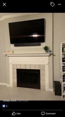 T.v mounted plus sound bar