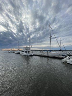 View outside the restaurant from the docks