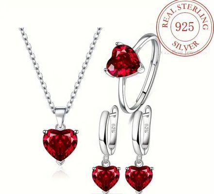 Heart-Shaped 925 Sterling Silver Cubic Zirconia Jewelry Set
Celebrate love and elegance with the  925 Sterling Silver