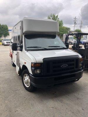 Carpet cleaning wheel chair bus conversion