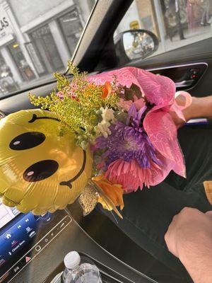 Flowers and balloon