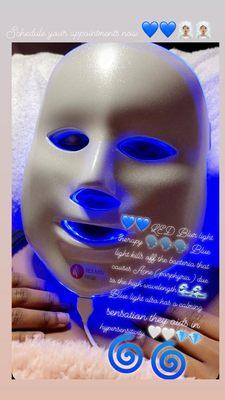 LED light mask Facial. Every different color has different benefits.