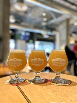 Each of the juicy IPAs: Hawthorne Haze, Scrappalicious, Ocean Breeze