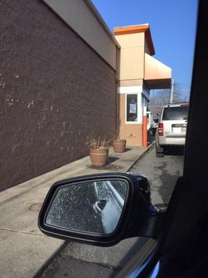 Usual view of this dunkin as I go thru drivethru. Current window staff is awesome