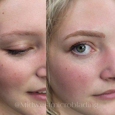 Gorgeous subtle brow enhancement with Microblading!