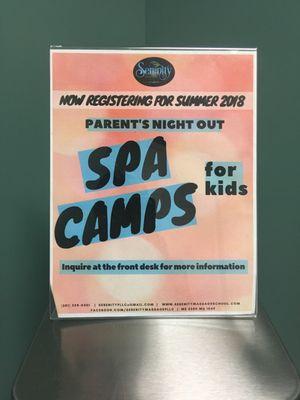 Parents night out spa camps