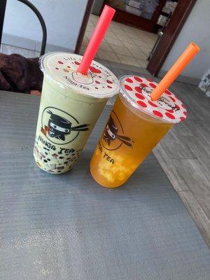 Matcha Milk Tea & Mango Green Tea