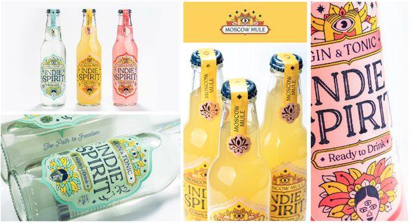 Indie Spirit: strategy, naming, visual identity, illustration, packaging, art direction.